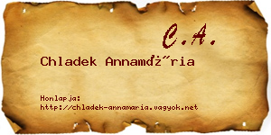 Chladek Annamária névjegykártya